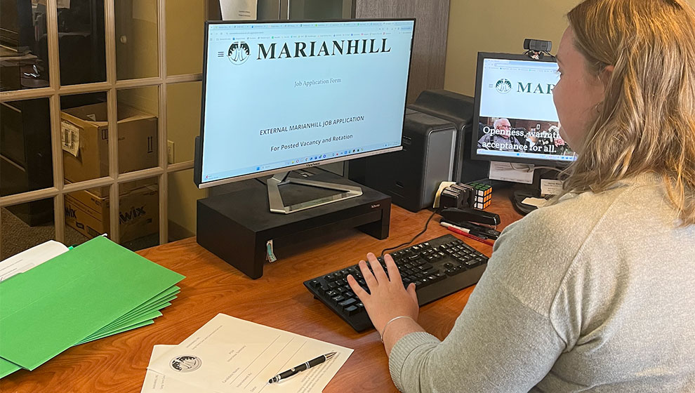 photo: woman working at compute